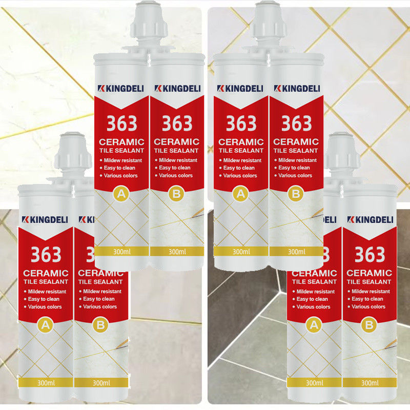 2 partes cola de azulejos epoxi impermeável, selante de craqueamento de azulejos cor branca 300 ml